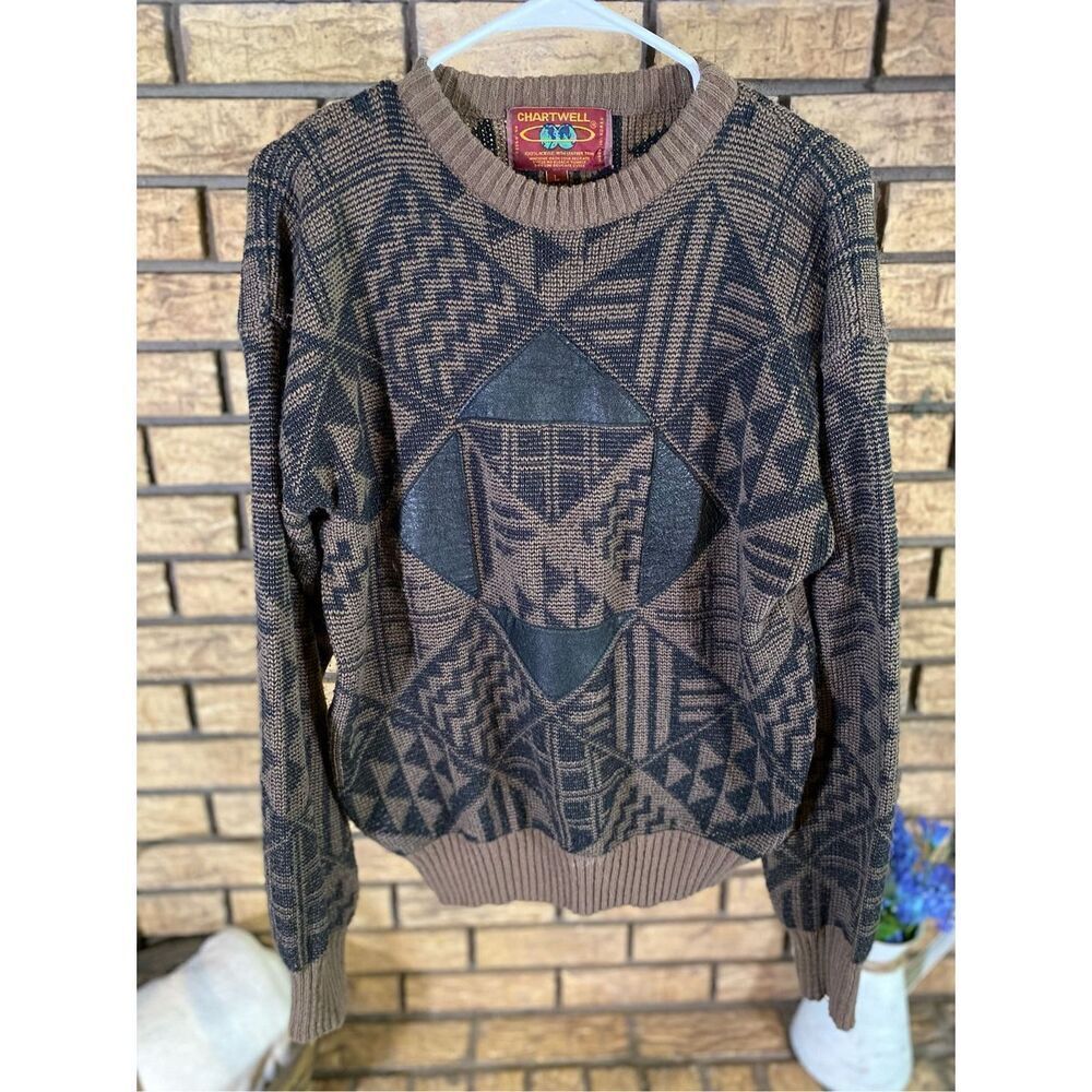 Vintage Chartwell‎ Leather Design Sweater